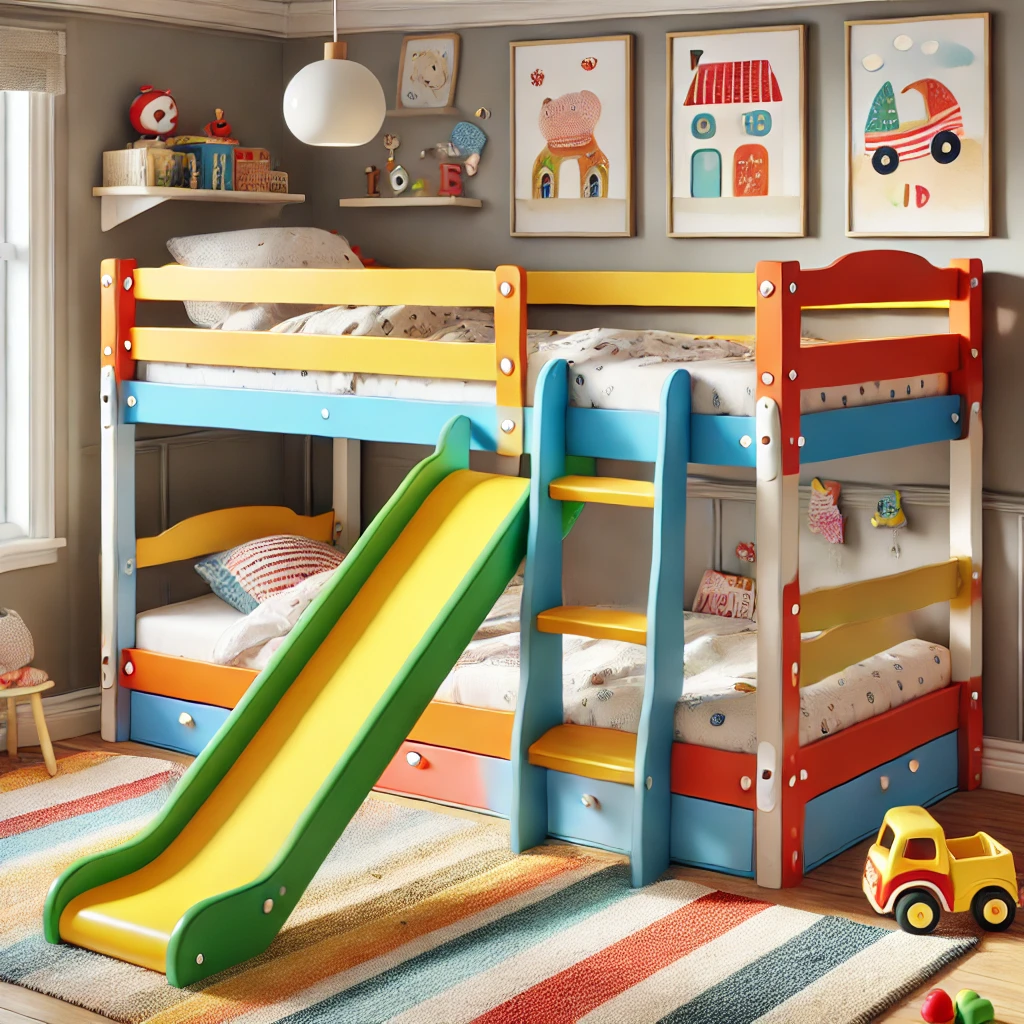 Playful Paradise Bunk Bed with Slide